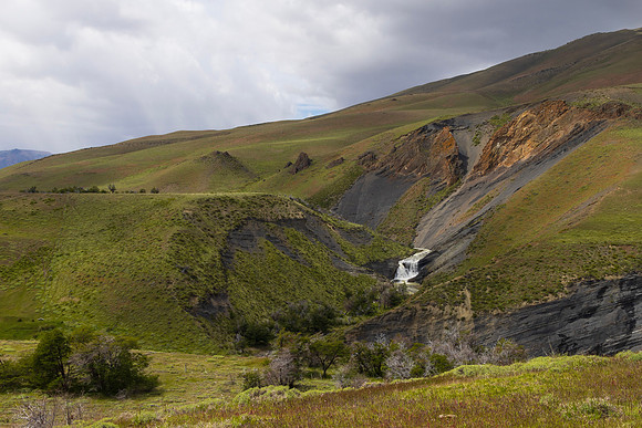 Waterfall in the Hills of Torres del Paine National Park