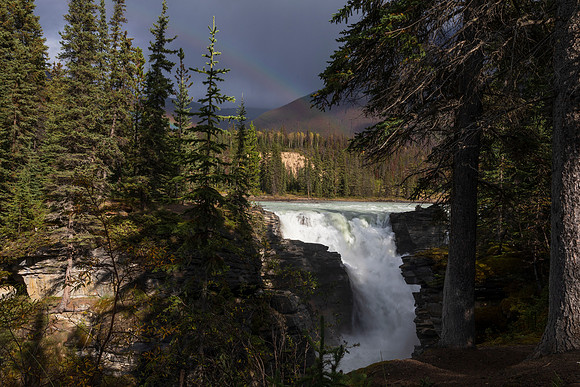 Athabasca Falls and Rainbow