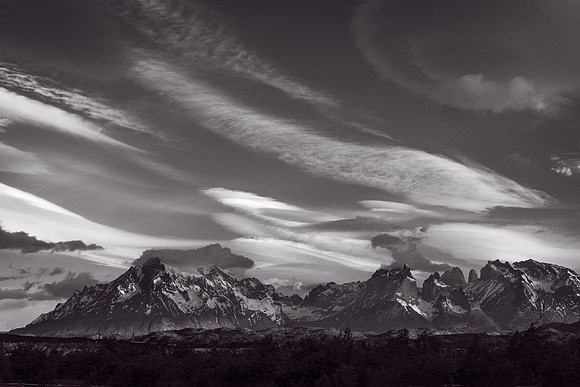 Torres del Paine Massif with Clouds