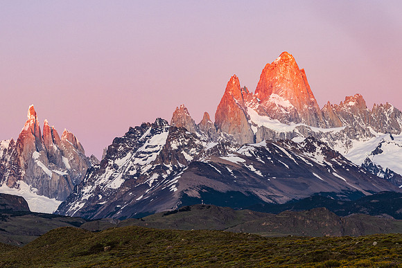 Fitzroy Massif Alpen Glow in Argentina
